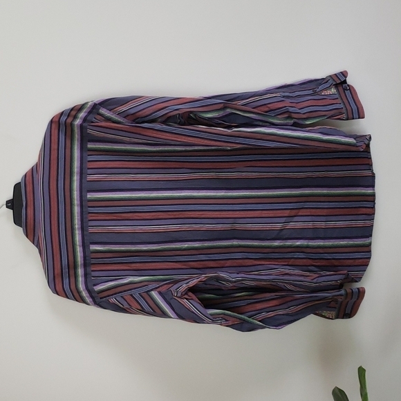 Robert Graham multicolor stripe button down shirt, collared, men's size 2XL - Picture 5 of 12